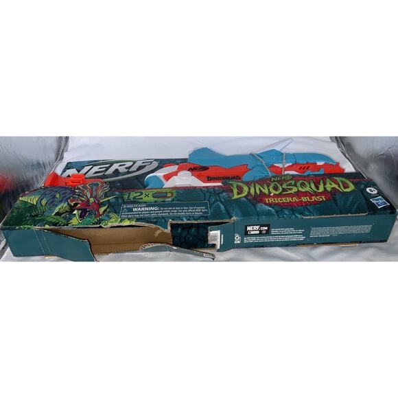 NEW NERF DINOSQUAD TRICERA BLAST TOY BLASTER 3 DART CAPACITY 12 DART STORAGE - Picture 5 of 5